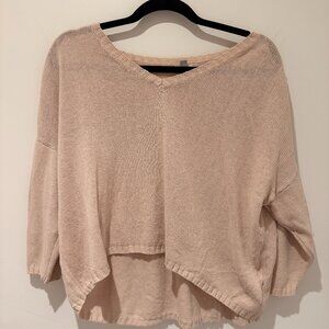 Etoile Light Pink Open-Knit Sweater | Boxy Flowy Fit | S
